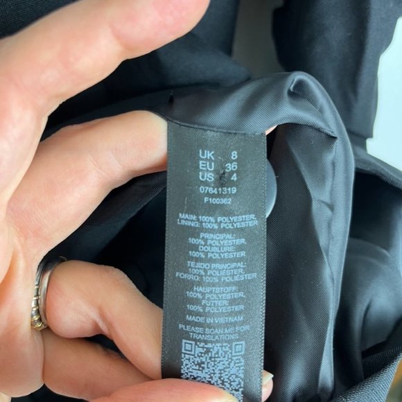 ASOS NWT Ruched Sleeve Black Blazer - Picture 9 of 9